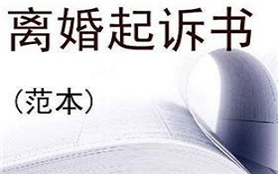 离婚起诉状