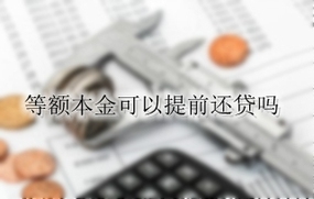 等额本金可以提前还贷吗