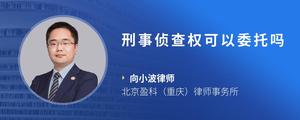 刑事侦查权可以委托吗