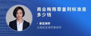 商业贿赂罪量刑标准是多少钱