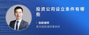 投资公司设立条件有哪些