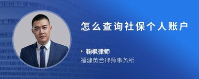 怎么查询社保个人账户