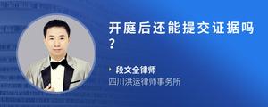 开庭后还能提交证据吗？