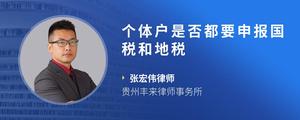 个体户是否都要申报国税和地税