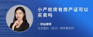 小产权房有房产证可以买卖吗