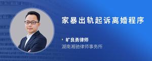 家暴出轨起诉离婚程序