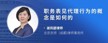 职务表见代理行为的概念是如何的