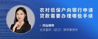 农村低保户向银行申请贷款需要办理哪些手续