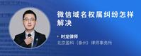 微信域名权属纠纷怎样解决