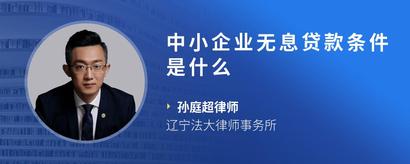 中小企业无息贷款条件是什么