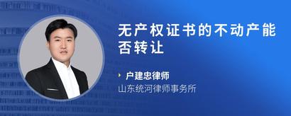 无产权证书的不动产能否转让