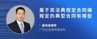 属于民法典规定合同编规定的典型合同有哪些