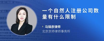 一个自然人注册公司数量有什么限制