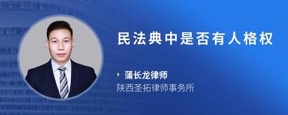 民法典中是否有人格权