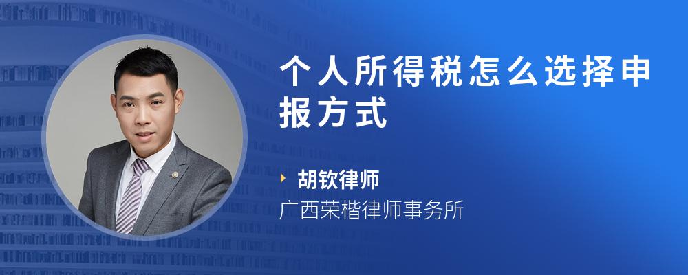 个人所得税怎么选择申报方式