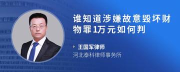 谁知道涉嫌故意毁坏财物罪1万元如何判