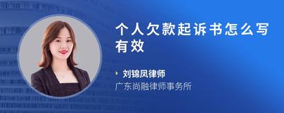 个人欠款起诉书怎么写有效