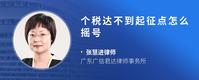 个税达不到起征点怎么摇号