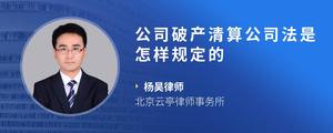 公司破产清算公司法是怎样规定的