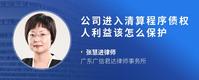 公司进入清算程序债权人利益该怎么保护