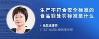 生产不符合安全标准的食品罪处罚标准是什么