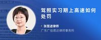 驾照实习期上高速如何处罚