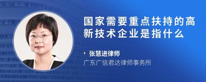 国家需要重点扶持的高新技术企业是指什么