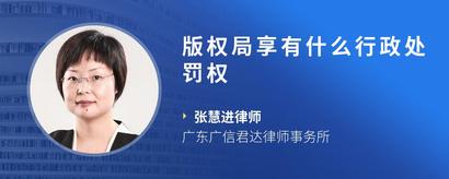 版权局享有什么行政处罚权