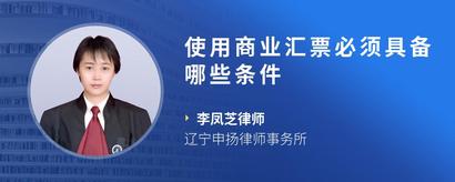 使用商业汇票必须具备哪些条件