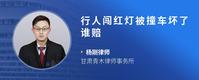 行人闯红灯被撞车坏了谁赔