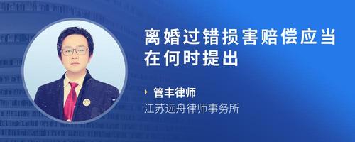 离婚过错损害赔偿应当在何时提出