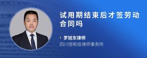 试用期结束后才签劳动合同吗
