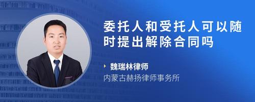 委托人和受托人可以随时提出解除合同吗