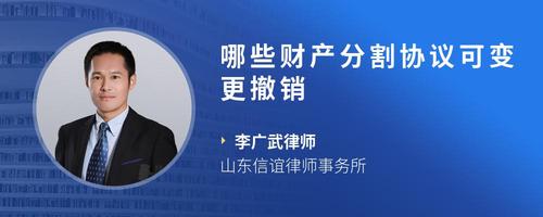 哪些财产分割协议可变更撤销
