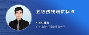 五级伤残赔偿标准