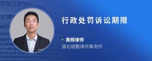 行政处罚诉讼期限