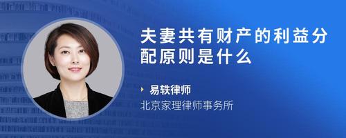 夫妻共有财产的利益分配原则是什么