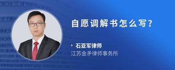 自愿调解书怎么写？