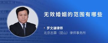 无效婚姻的范围有哪些
