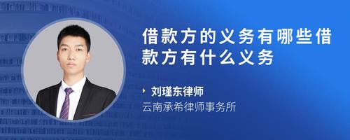 借款方的义务有哪些借款方有什么义务
