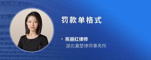 罚款单格式