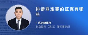 诽谤罪定罪的证据有哪些