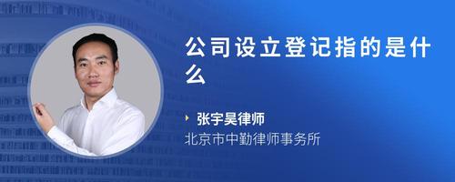 公司设立登记指的是什么
