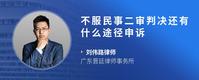 不服民事二审判决还有什么途径申诉
