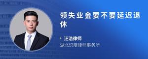 领失业金要不要延迟退休
