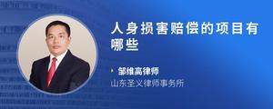 人身损害赔偿的项目有哪些