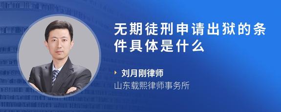 无期徒刑申请出狱的条件具体是什么
