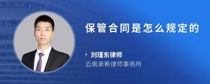 保管合同是怎么规定的