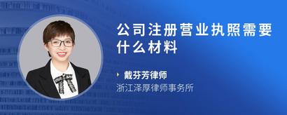 公司注册营业执照需要什么材料