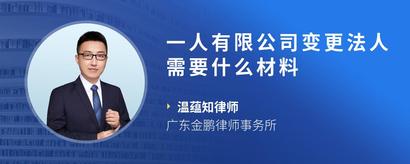 一人有限公司变更法人需要什么材料